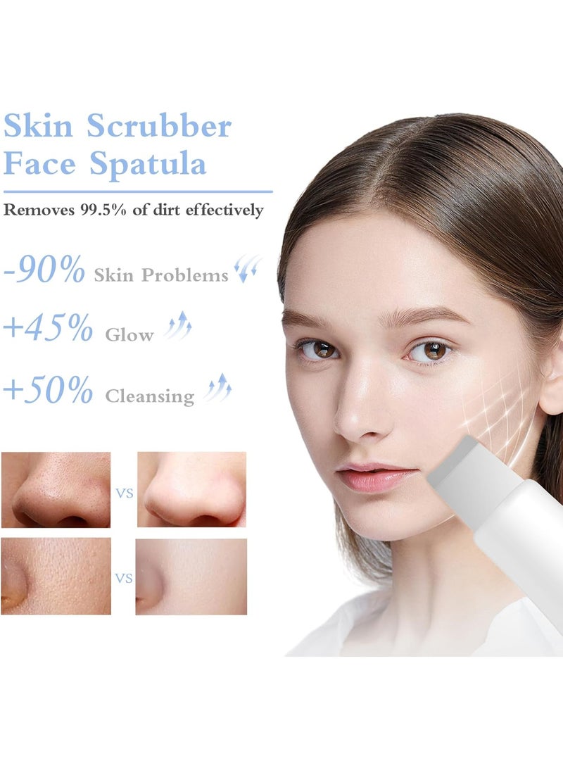 Skin Scrubber Face Spatula – Ultrasonic Pore Cleaner & Blackhead Remover Tool for Deep Facial Cleansing, Rechargeable Skincare Device - Image 4